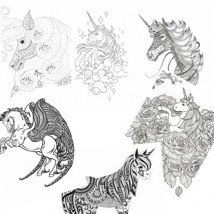11 Free Printable Unicorn Coloring Pages for Adults - Nerdy Mamma