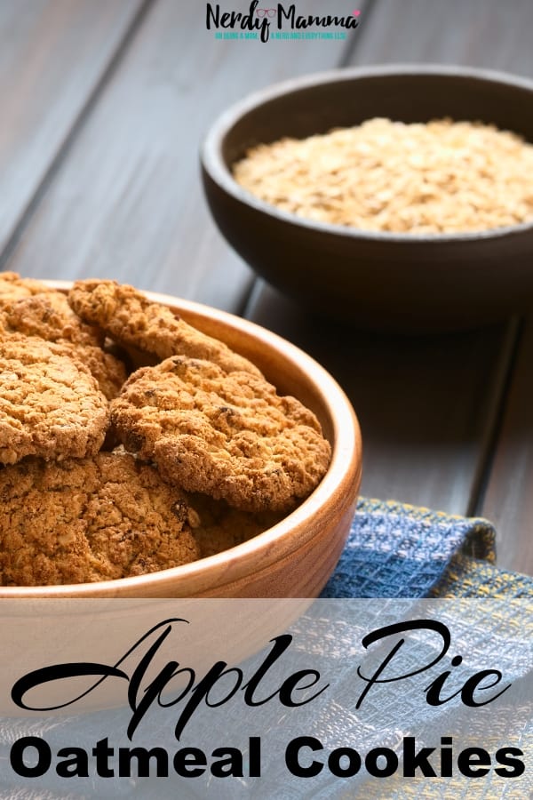 I'm feeling slightly obsessed with apple pie lately. I've been doing anything except making an actual pie. And this time it's Apple Pie Oatmeal Cookies. So good, so so good. #nerdymamma #recipe #cookie #cookies #cookierecipe #vegan #glutenfree