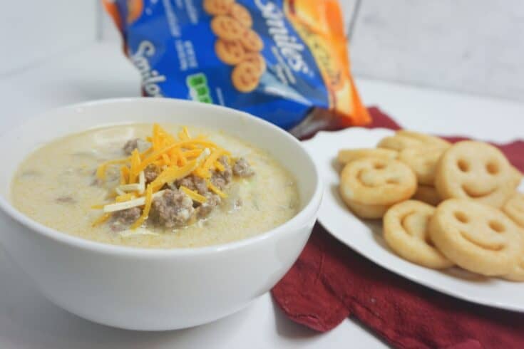 McCain Smiles and Dairy-Free Loaded Cheeseburger Soup