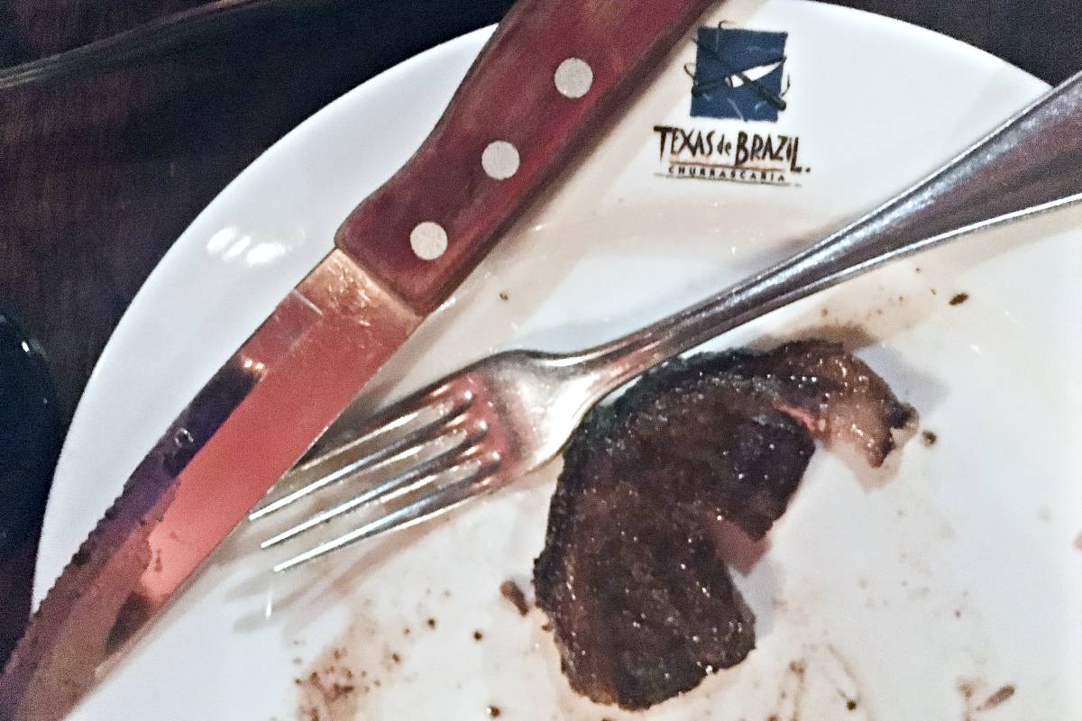 steak on a plate with a knife and fork