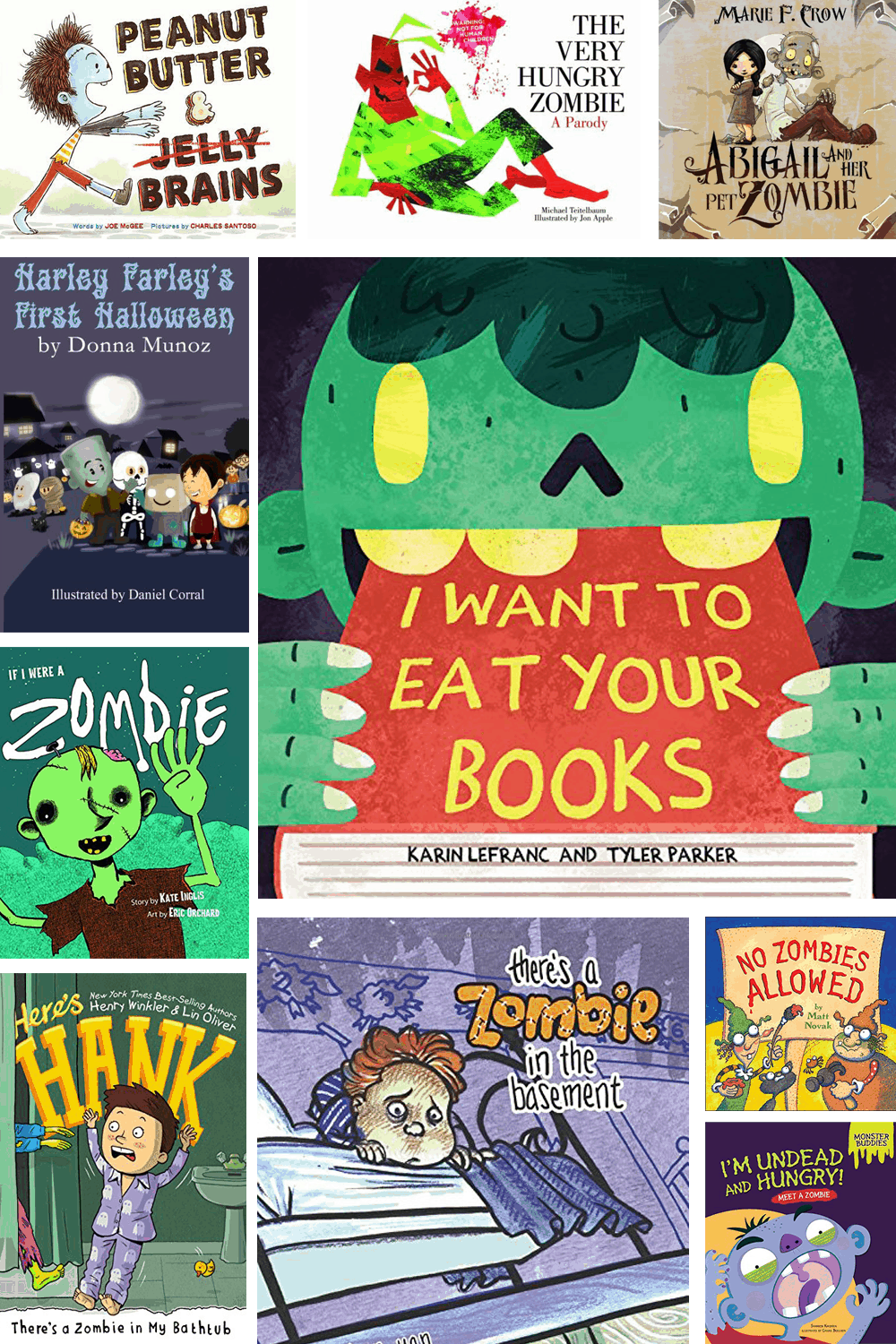 collage of zombie books