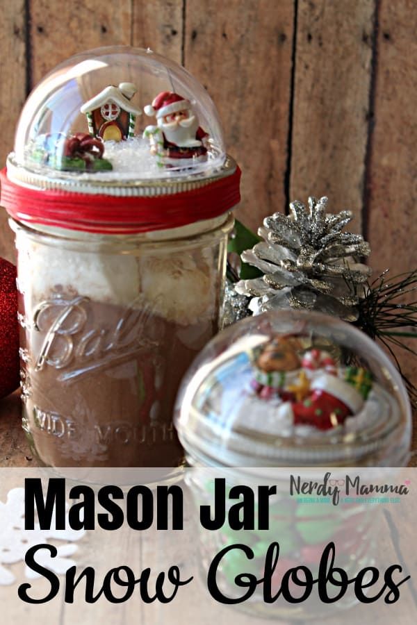 This ridiculously cute craft is something EVERY DIY-er needs to make. No kidding. I want to gift these DIY Mason Jar Snow Globes to everyone on my holiday list!!! #nerdymammablog #masonjar #snowglobe