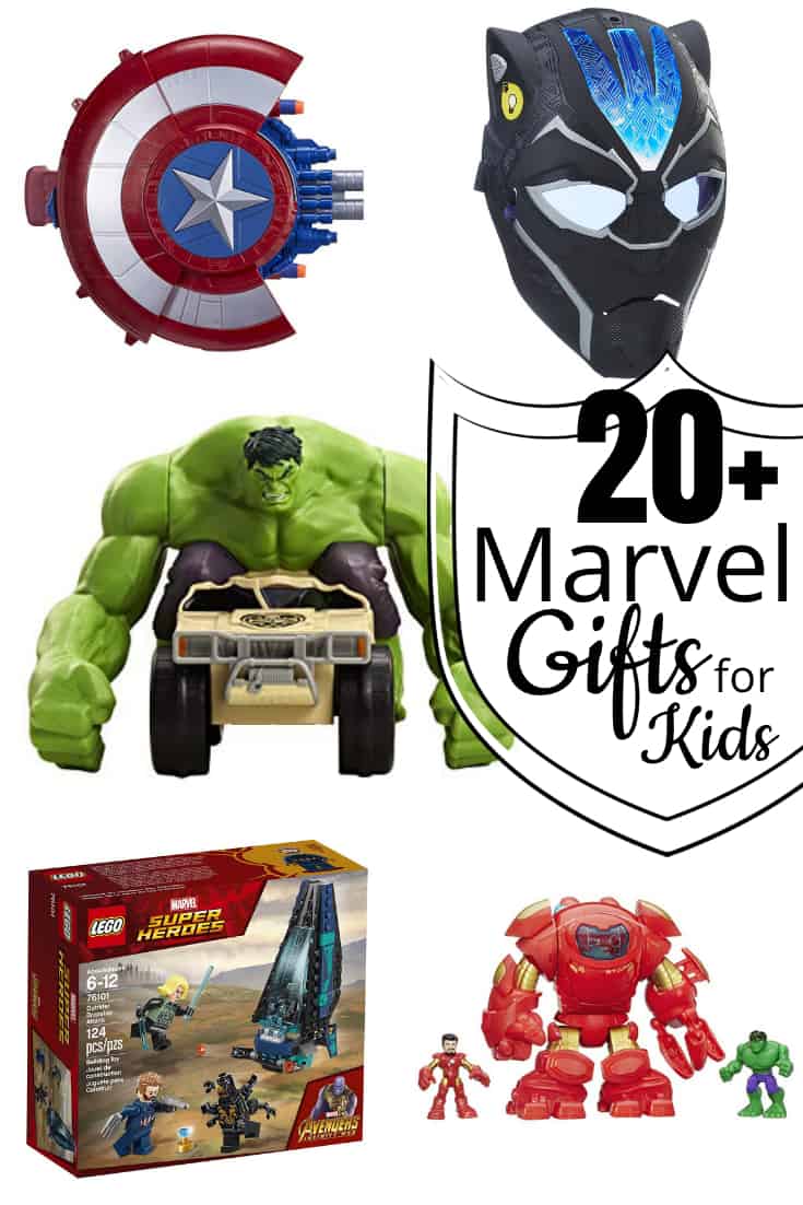 It doesn't matter if your kid is obsessed with the Guardians of the Galaxy or Captain America, Spiderman or Black Panther, these 20+ Marvel Gifts for Kids will knock their socks off. #nerdymammablog #giftguide #marvel