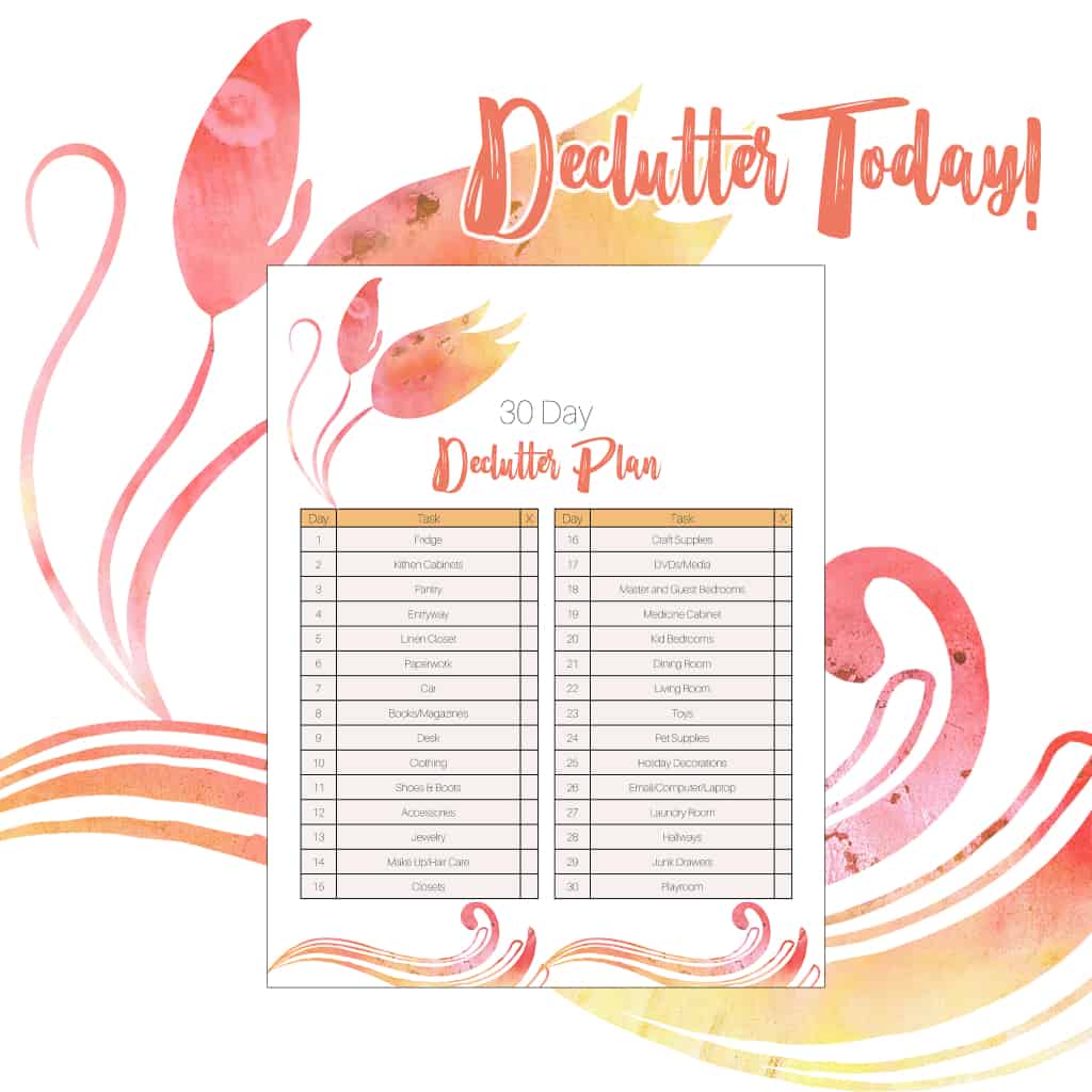 My house is full of crap. Not literally--figuratively. But I'm committed to getting it taken care of FAST. This Free Printable 30-Day Decluttering Plan is the plan. #nerdymammablog #oganization