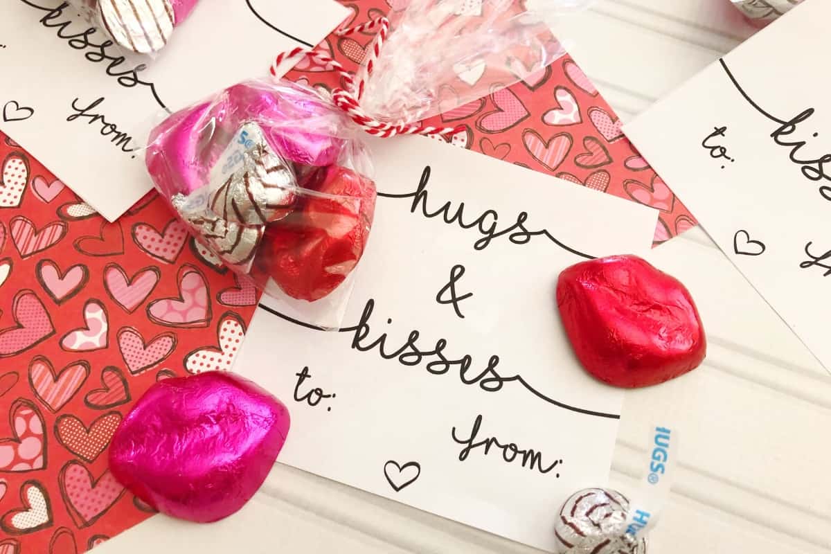 I am not a fan of the boxed Valentine cards everybody buys for their kids. I much prefer unique and fun cards like these Hugs & Kisses Free Printable Valentines Cards! #nerdymammablog #valentine #freeprintable