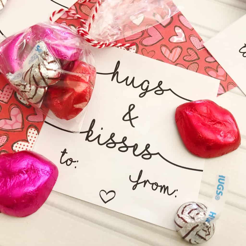 I am not a fan of the boxed Valentine cards everybody buys for their kids. I much prefer unique and fun cards like these Hugs & Kisses Free Printable Valentines Cards! #nerdymammablog #valentine #freeprintable