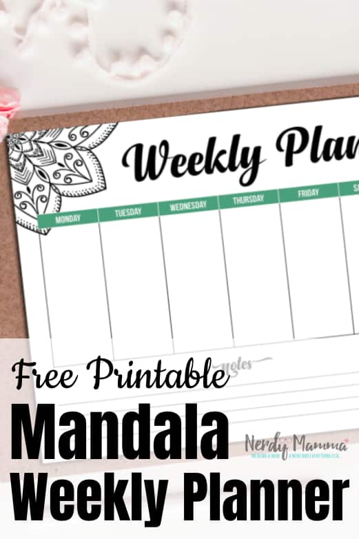 My life is a mess. I forget everything--but not NOW! I am seriously digging this Free Printable Mandala Weekly Planner to keep me organized. #nerdymammblog #planner