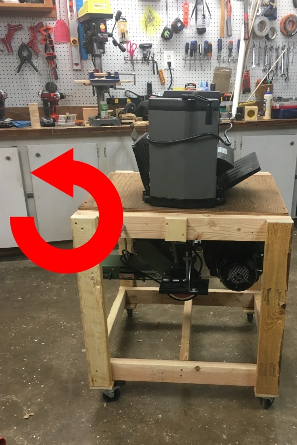 My shop is rather small, and I needed more workbench space--and I got a new tool. So I decided to make this Simple Rolling Flip-Top Tool Cart. #nerdymammablog #workshop #toolstand #toolcart #howto #build #woodworking