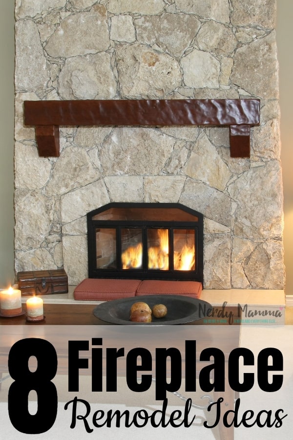 In Texas, every house comes with a fireplace. And they're in all sorts of shapes and sizes. Thinking about ours, I came up with these 8 Budget-Friendly Fireplace Remodel Ideas. #nerdymammablog #remodel #diy #home #fireplace #fireplaceremodel 
