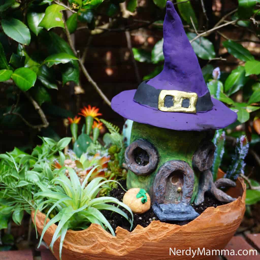 easy witch fairy house made of clay