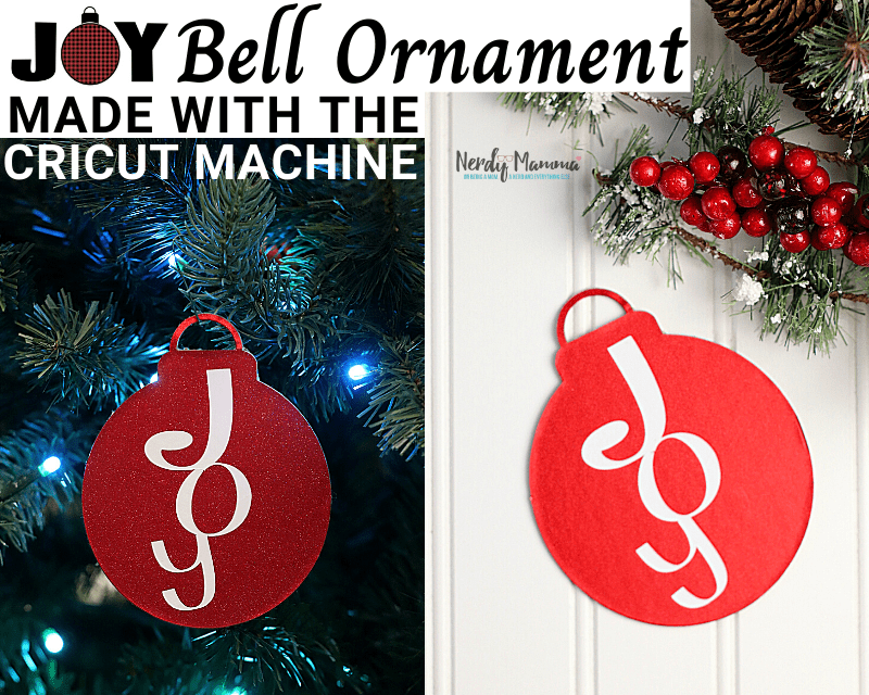 Joy bell ornament made with cricut machine