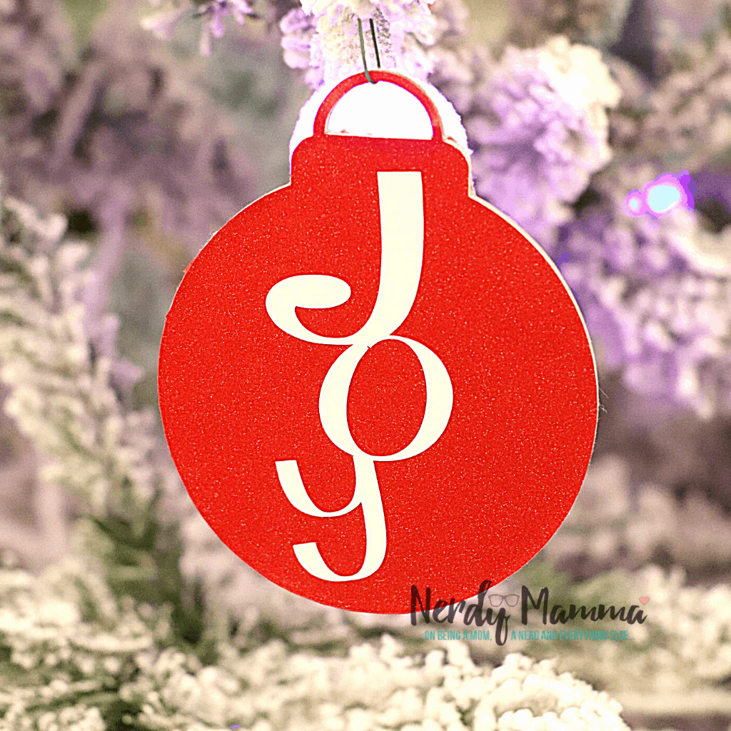 Joy bell ornament made with cricut machine 2