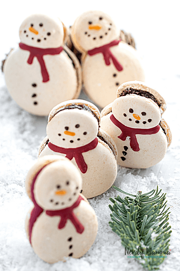 Snowman cookie macaron recipe