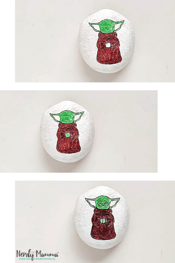 how to make yoda rock painting