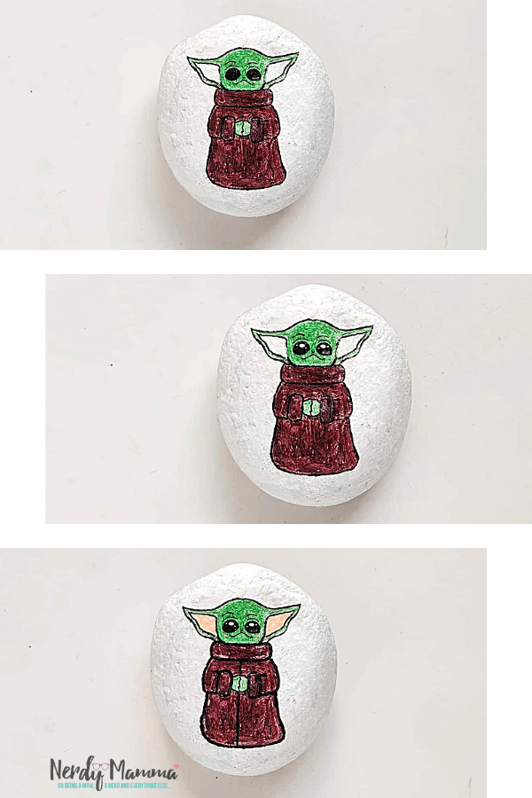 how to make yoda rock painting