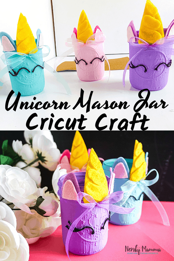 Easy DIY Unicorn Mason Jar Cricut Craft