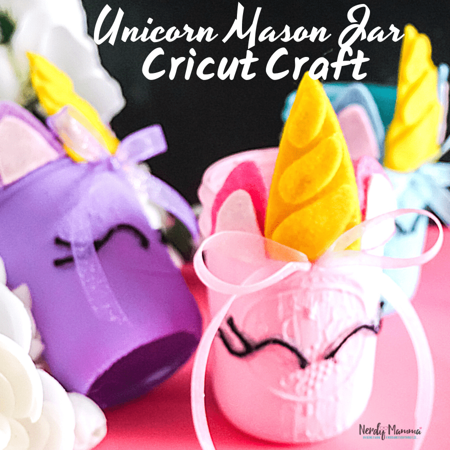 Easy DIY Unicorn Mason Jar Cricut Craft