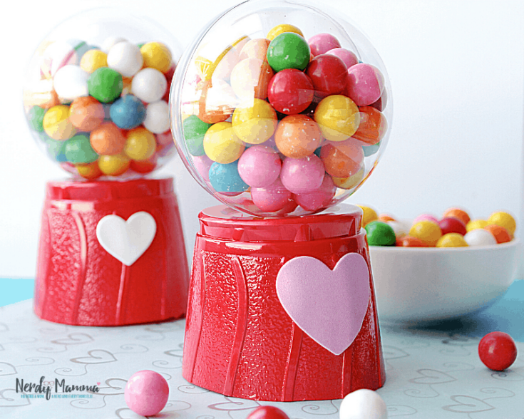 Valentines Day Mini Gum Ball Machines