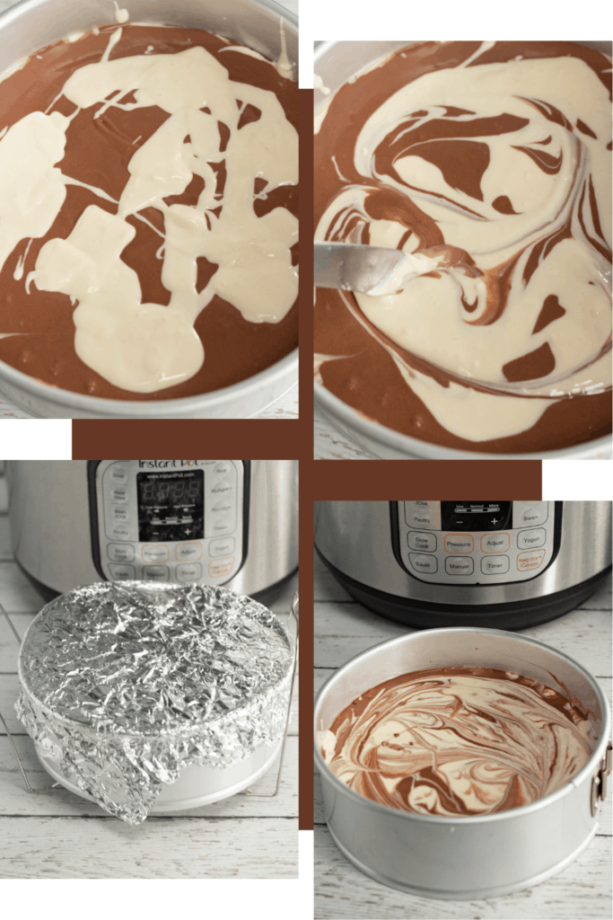 cooking the cheesecake in the Instant Pot