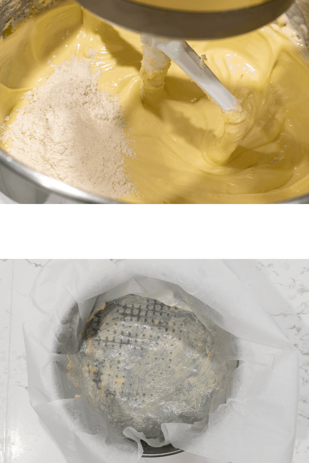 Making the burnt cheesecake