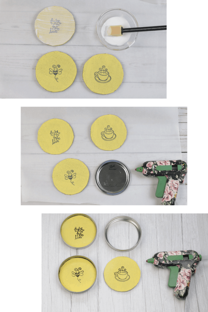 Stamped Mason Jar Ring Coasters