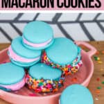 macaron cookie recipe for beginners with text which reads 2-ingredient macaron cookies