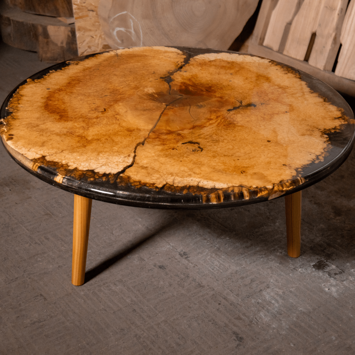 Crafting a Tree Slab Coffee Table for a Student Apartment - Nerdy Mamma