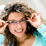 Portrait of a beautiful casual woman wearing glasses