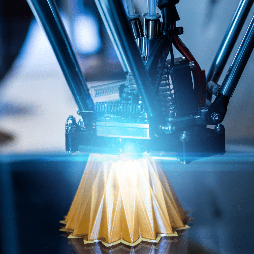 3D printing machine during work process