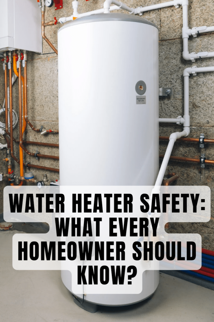 A picture of a huge water heater with a notes