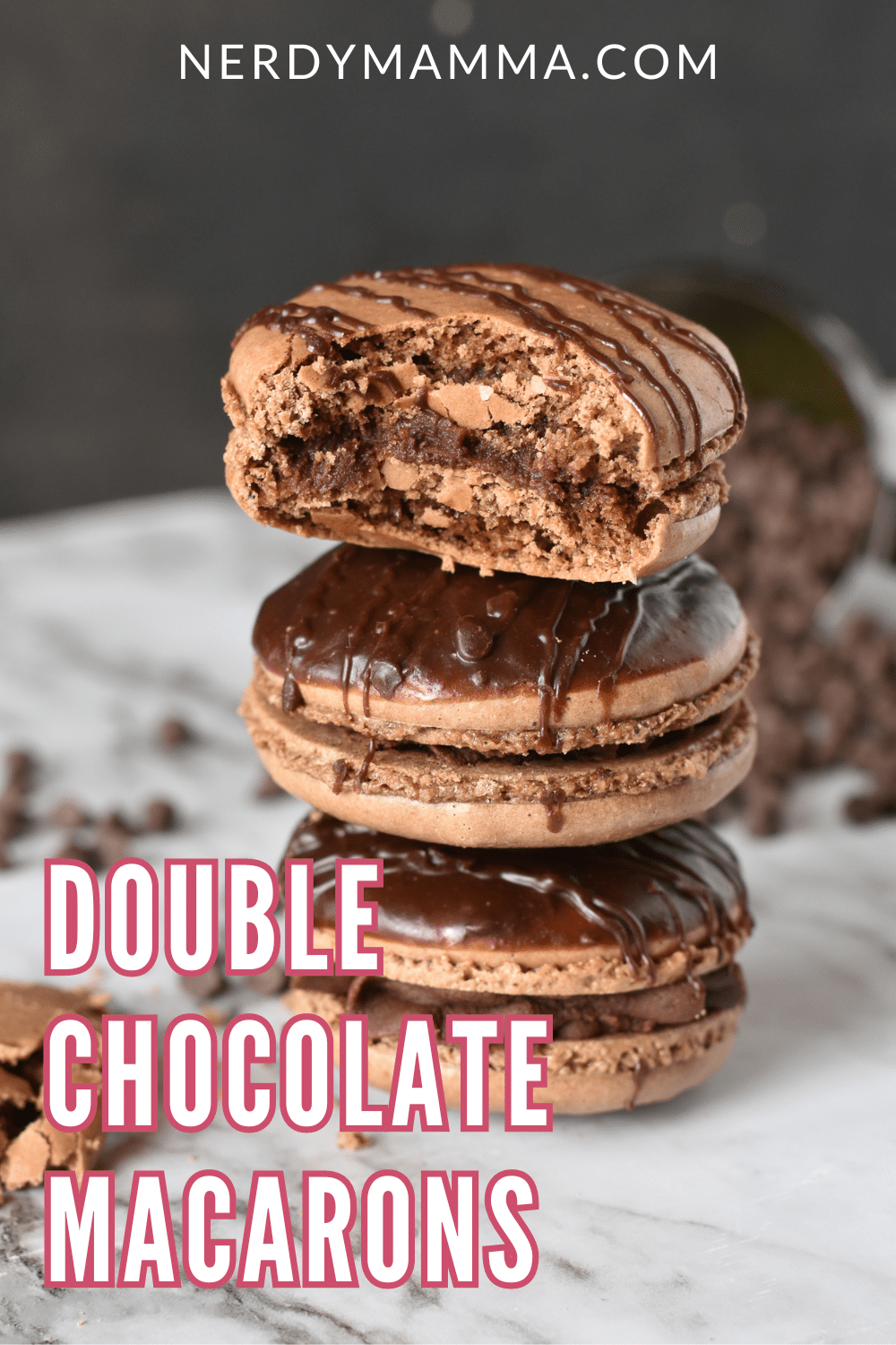 Double Chocolate Macarons - Nerdy Mamma
