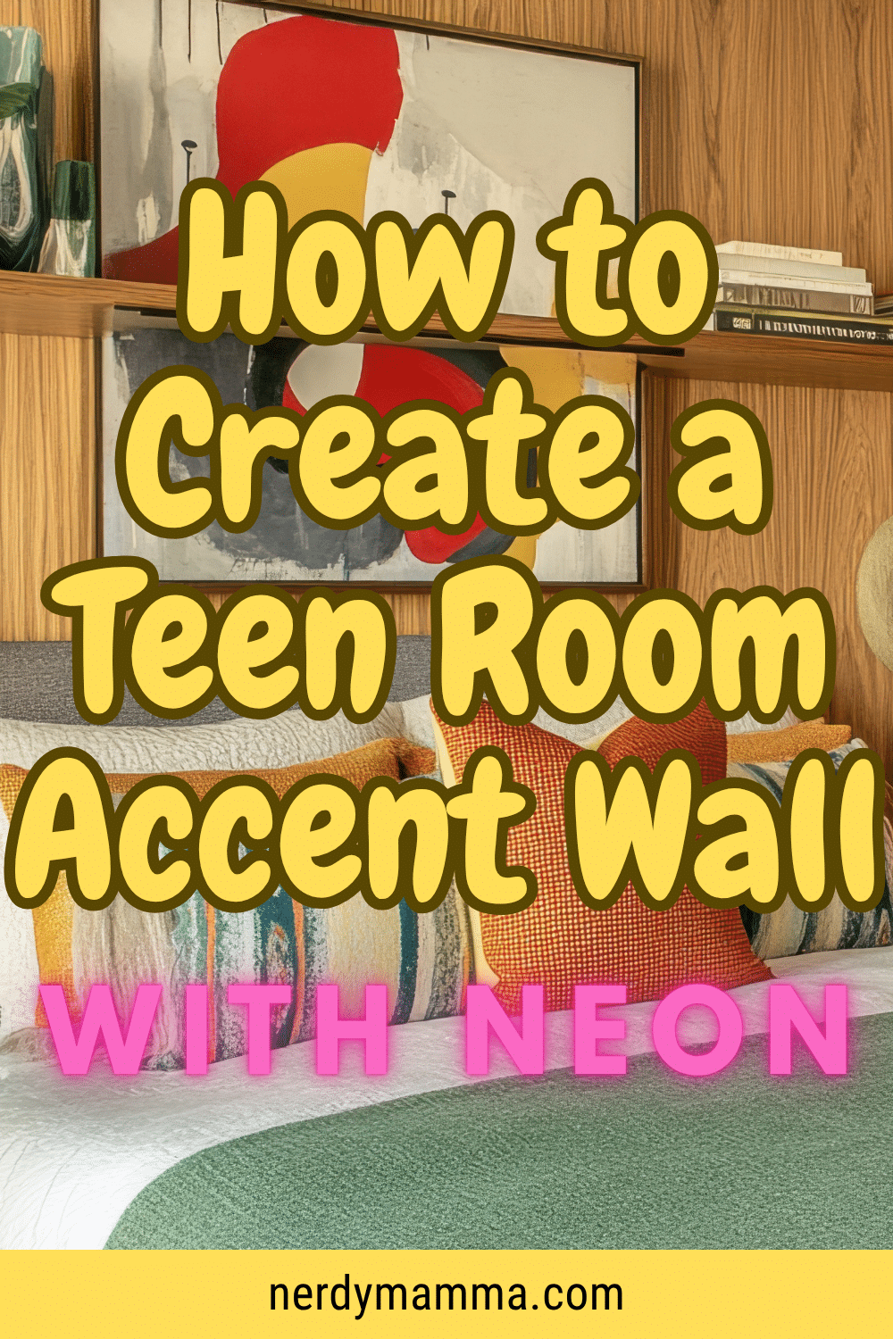 How to Create a Teen Room Accent Wall With Neon - Nerdy Mamma