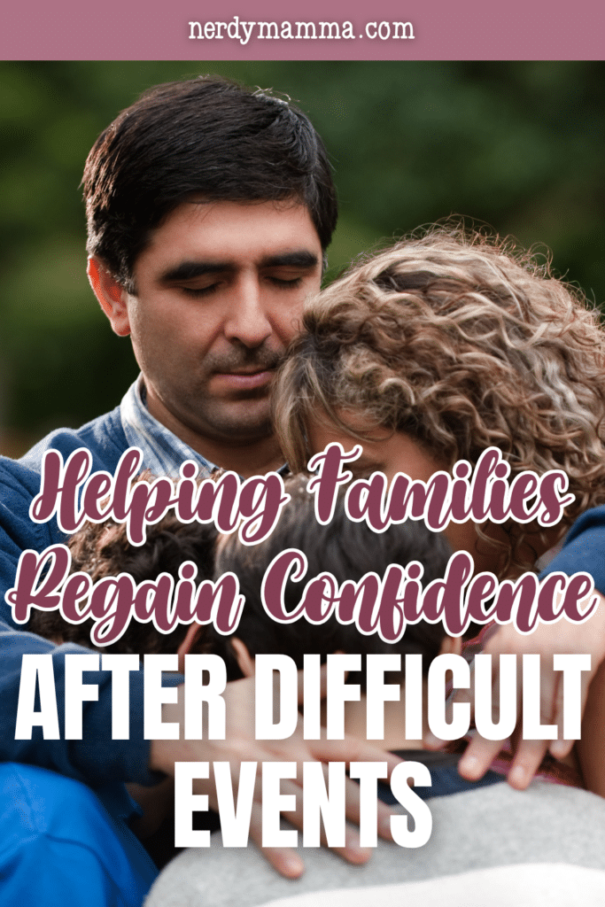 Family embracing in a supportive moment, representing emotional healing and strength after going through a difficult experience.