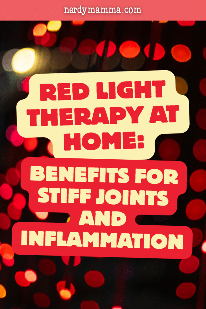 Bright red light therapy setup designed to support relief for stiff joints, inflammation, and everyday muscle discomfort at home.