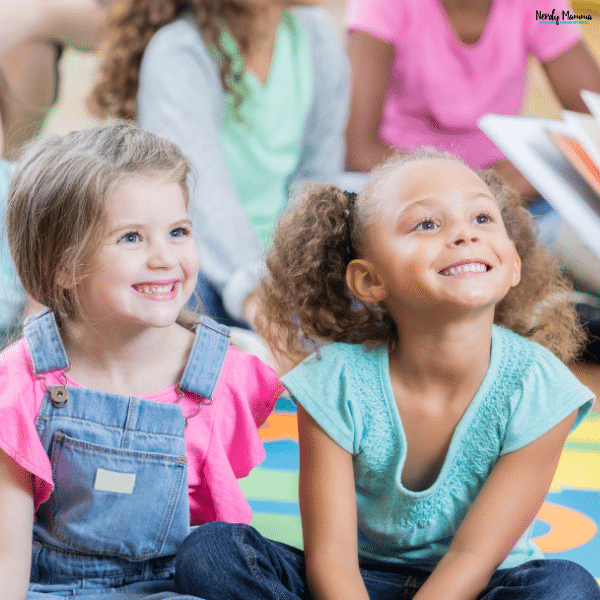 Children participating in an early preschool program that promotes confidence, social development, and positive classroom experiences.