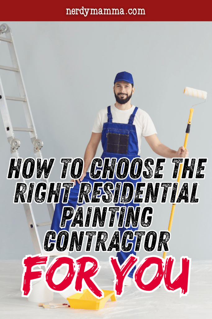 Residential painting contractor standing with painting tools and a ladder, representing professional home painting and contractor selection.