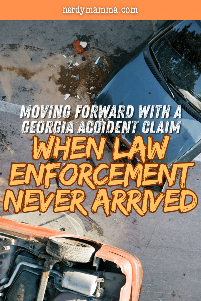 Aerial view of a vehicle crash scene with debris and damage, highlighting the importance of collecting evidence after an accident.