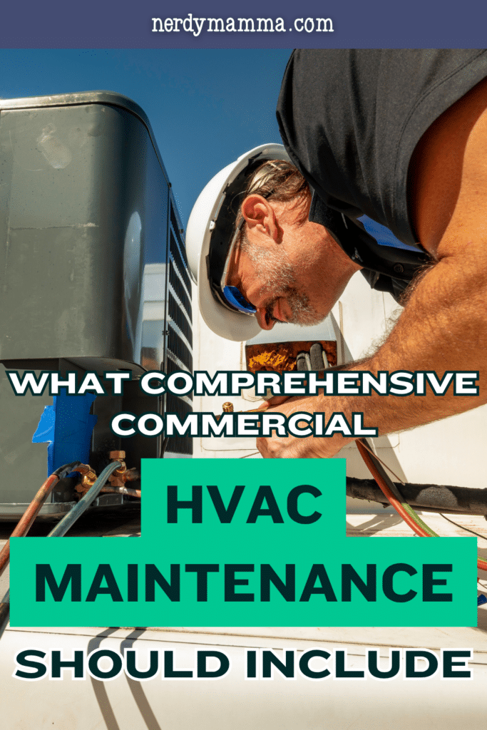 Technician completing HVAC maintenance on a commercial rooftop system to improve energy efficiency, reliability, and long-term equipment performance.